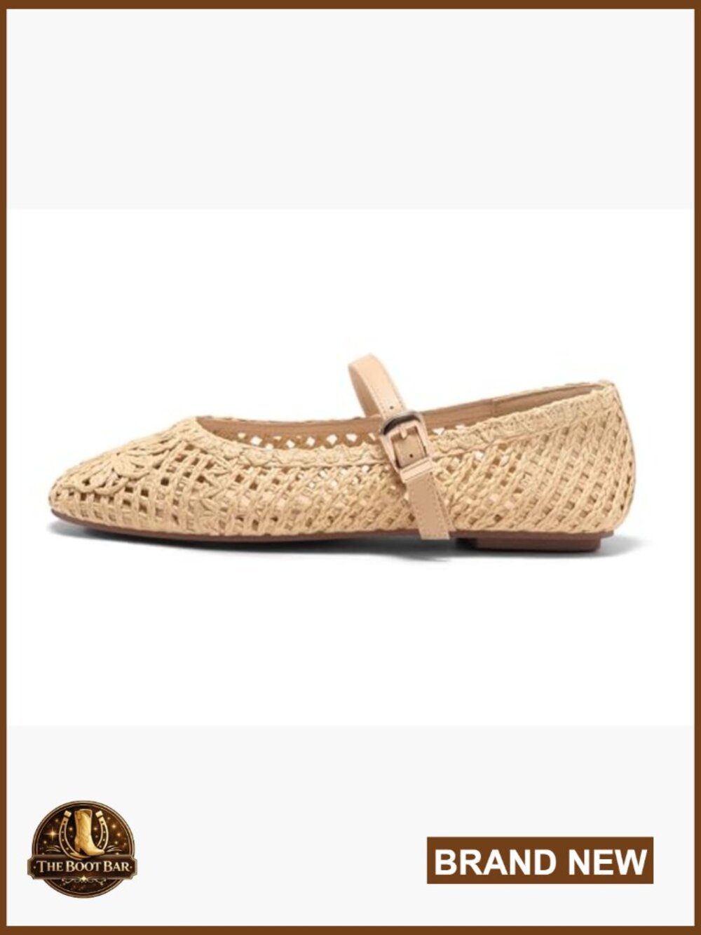 Woven Mary Jane Ballet Flats with Memory Foam Insole, Adjustable Strap - Picture 4 of 7
